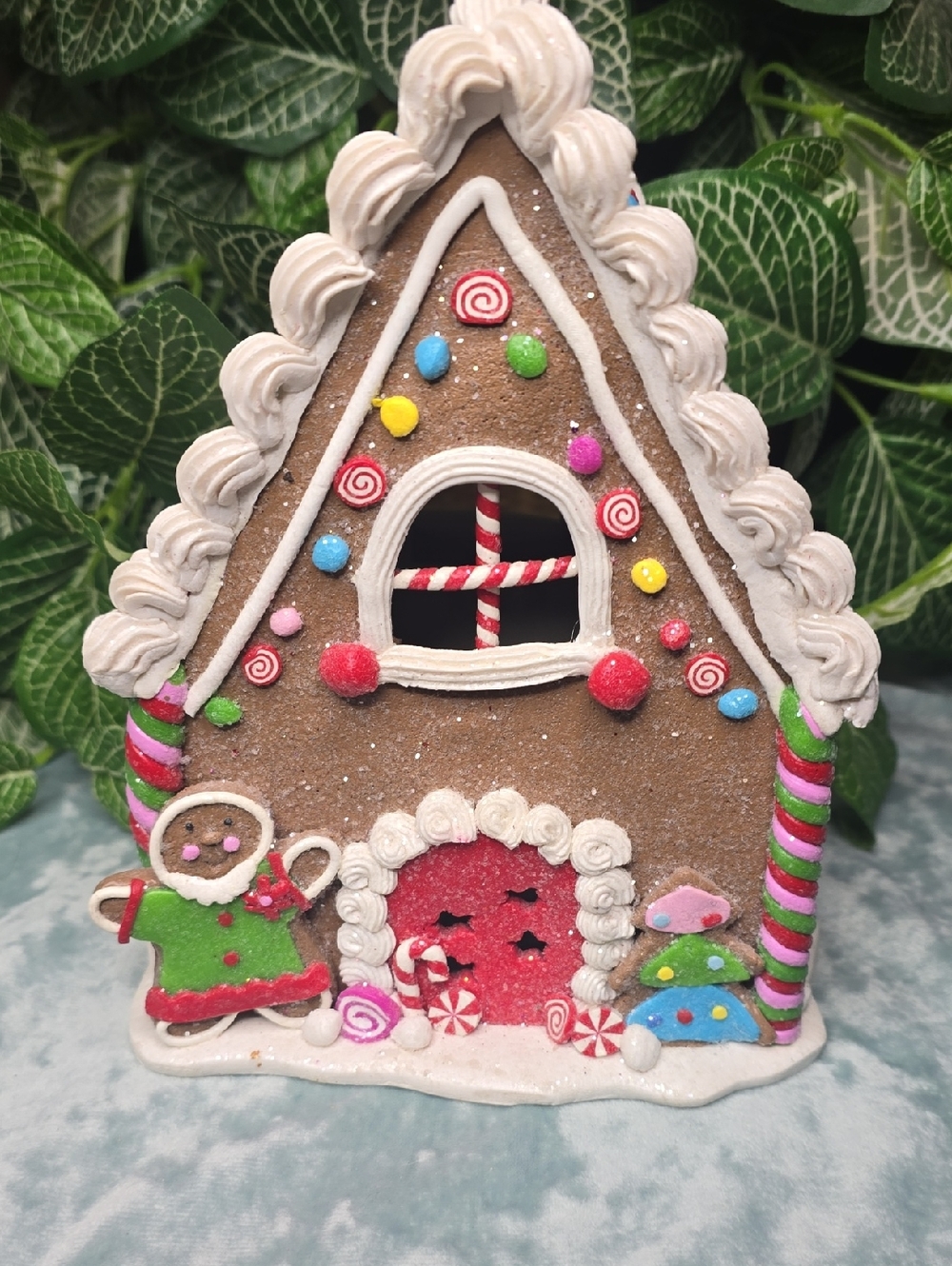 8 " Color Changing LED Holiday Gingerbread House.